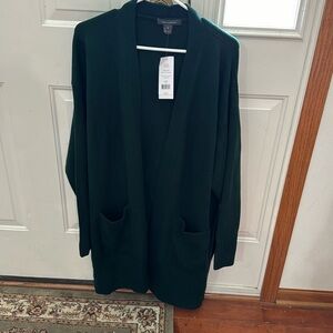 French Connection Womens Plus Long Layering Duster Sweater Green 1X